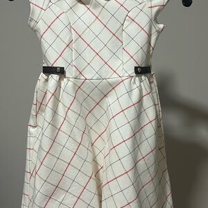 Janie and Jack Cream and Pink Plaid Dress
